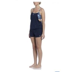 Nike Swim Women’s Tankini Boardshort Swimming suit Set Navy Blue Size XL